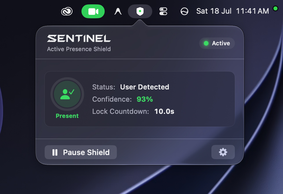 Sentinel Menu Bar App