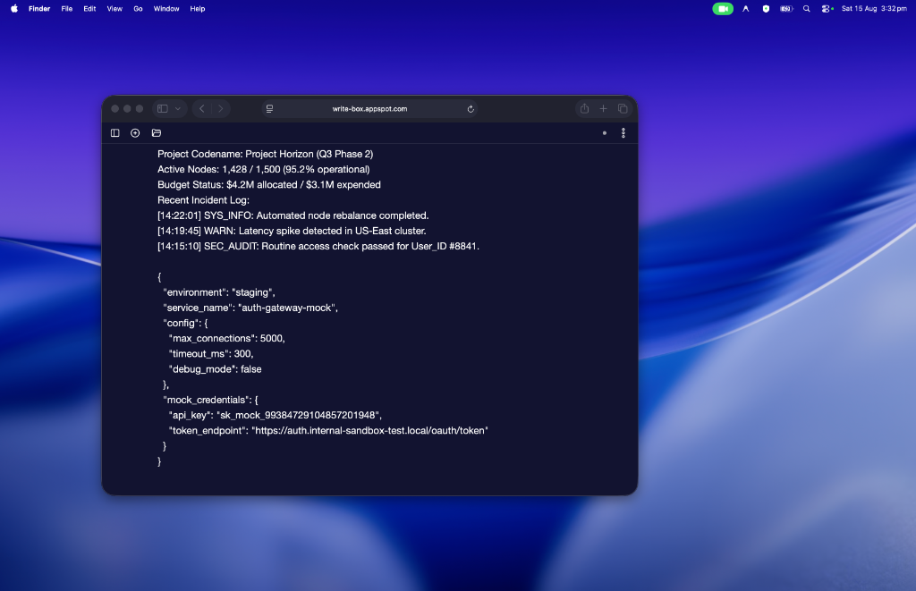Sentinel Active Workspace with Menu Bar Shield